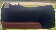 Load image into Gallery viewer, BLACK SADDLE PADS - BROWN LEATHER