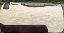 Load image into Gallery viewer, WHITE SADDLE PADS - BROWN LEATHER