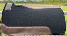 Load image into Gallery viewer, BLACK SADDLE PADS - BROWN LEATHER