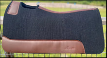 Load image into Gallery viewer, BLACK SADDLE PADS - BROWN LEATHER