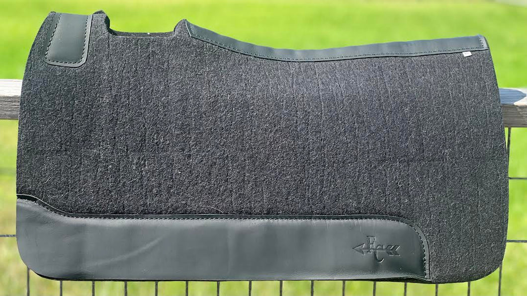 BLACK SADDLE PADS - BLACK LEATHER