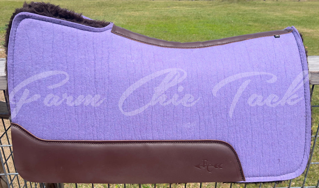 LAVENDER SADDLE PADS BROWN LEATHER