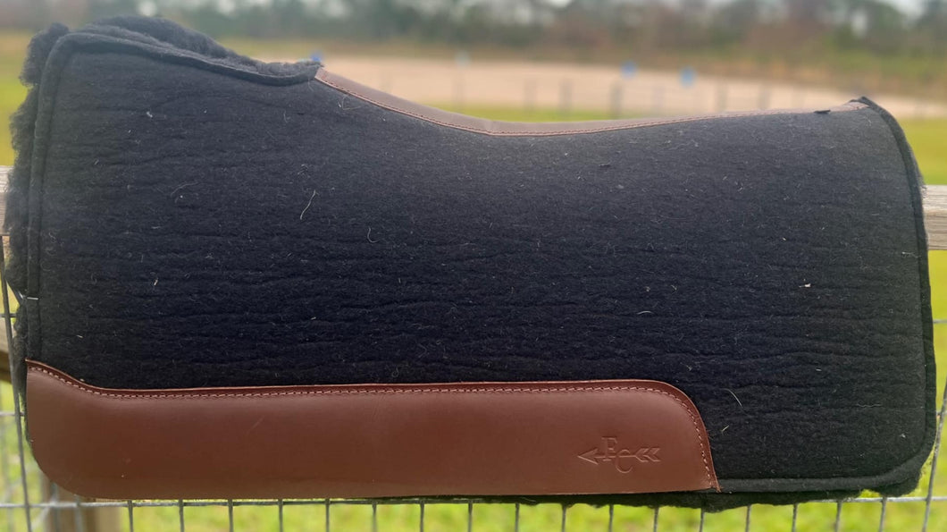BLACK SADDLE PADS - BROWN LEATHER
