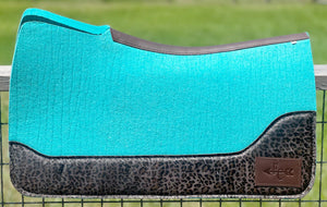 SKY BLUE SADDLE PADS - DESIGNER LEATHER