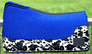 ROYAL BLUE SADDLE PADS - COW PRINT, LEOPARD, GATOR