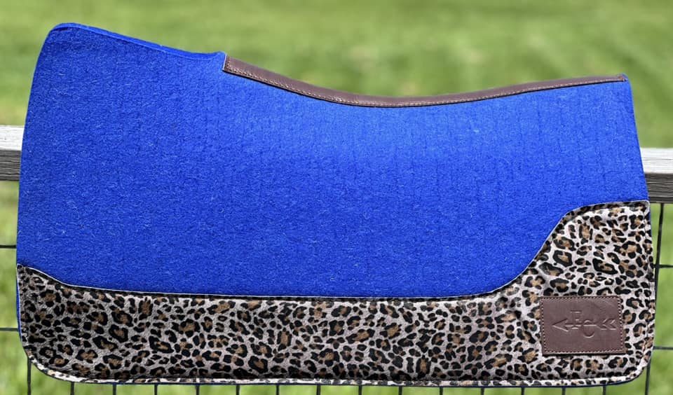 ROYAL BLUE SADDLE PADS - COW PRINT, LEOPARD, GATOR