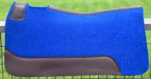 Load image into Gallery viewer, ROYAL BLUE SADDLE PADS - BROWN LEATHER