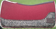 Load image into Gallery viewer, WINE SADDLE PADS - BROWN LEATHER AND LEOPARD