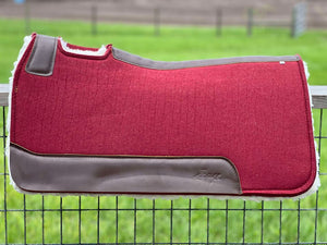 WINE SADDLE PADS - BROWN LEATHER AND LEOPARD