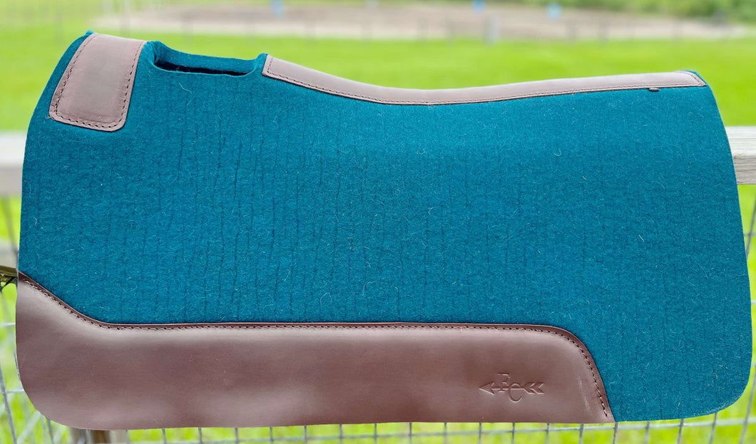 PEACOCK SADDLE PADS - BROWN LEATHER