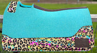 SKY BLUE SADDLE PADS - DESIGNER LEATHER