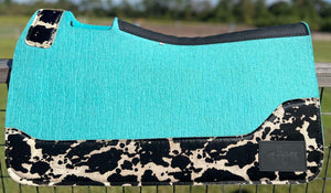 SKY BLUE SADDLE PADS - DESIGNER LEATHER