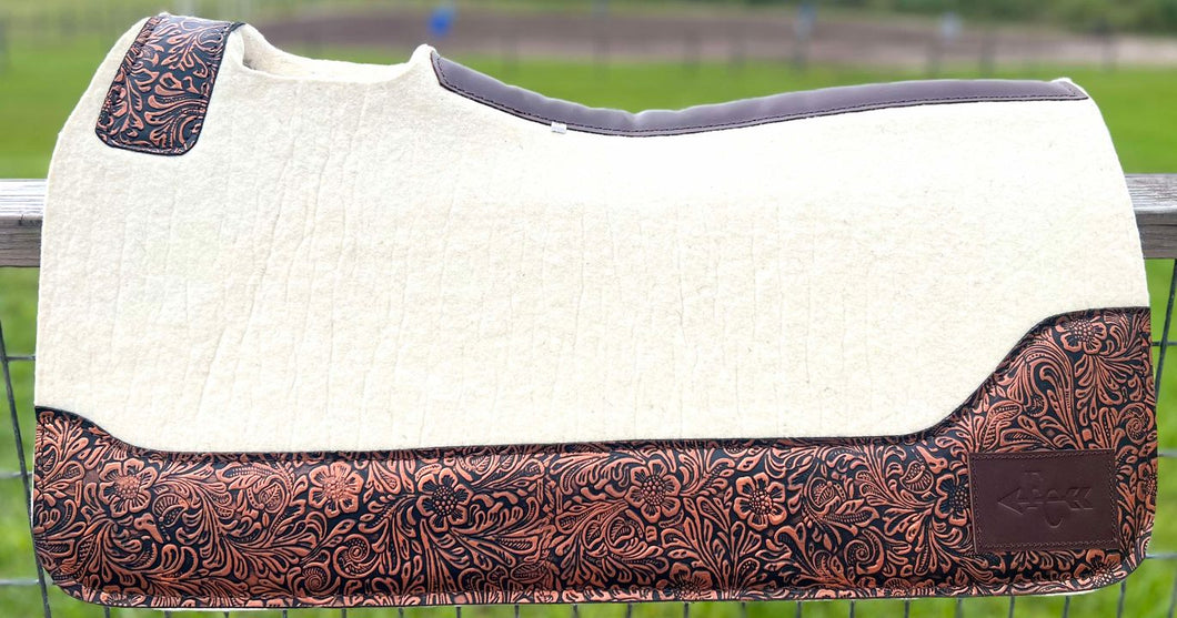 WHITE SADDLE PADS - DESIGNER LEATHER