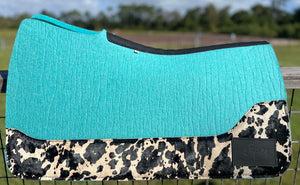 SKY BLUE SADDLE PADS - DESIGNER LEATHER