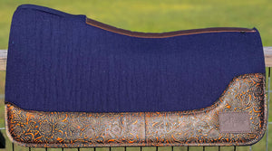 NAVY SADDLE PADS - DESIGNER LEATHER