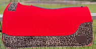 RED SADDLE PADS - HAIR ON HIDE ( LEOPARD AND COW PRINT)