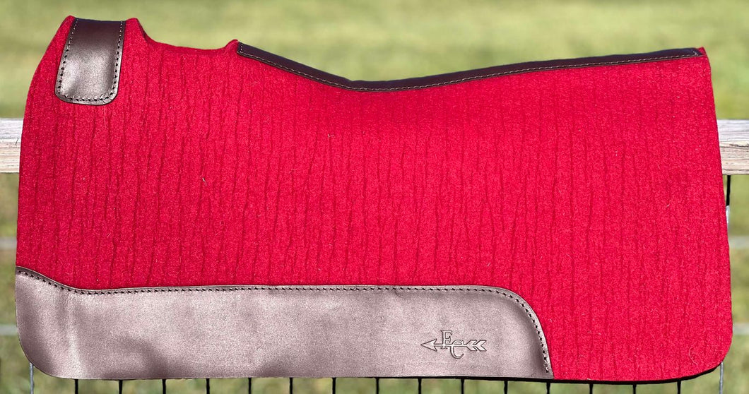 BRICK RED SADDLE PADS BROWN LEATHER