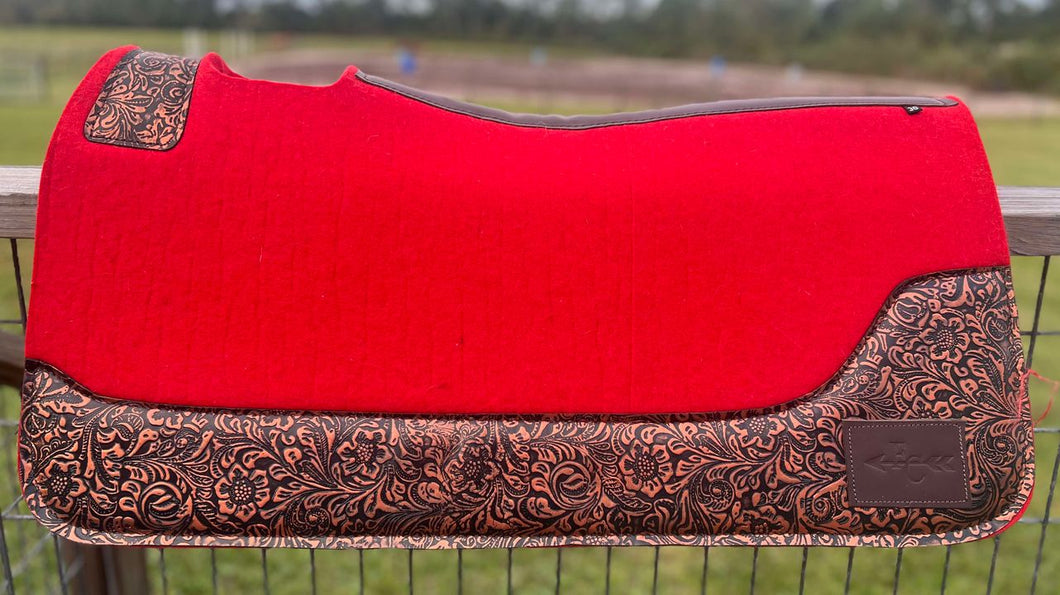 RED SADDLE PADS - DESIGNER LEATHER *