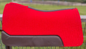 RED SADDLE PADS BROWN LEATHER