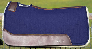 NAVY SADDLE PADS BROWN LEATHER