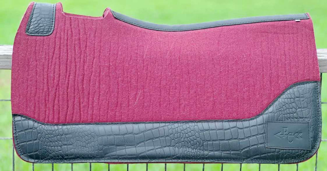 WINE SADDLE PADS - BROWN LEATHER AND LEOPARD