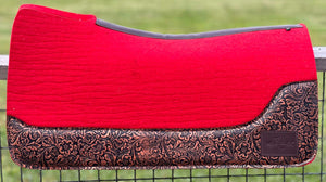 RED SADDLE PADS - DESIGNER LEATHER *