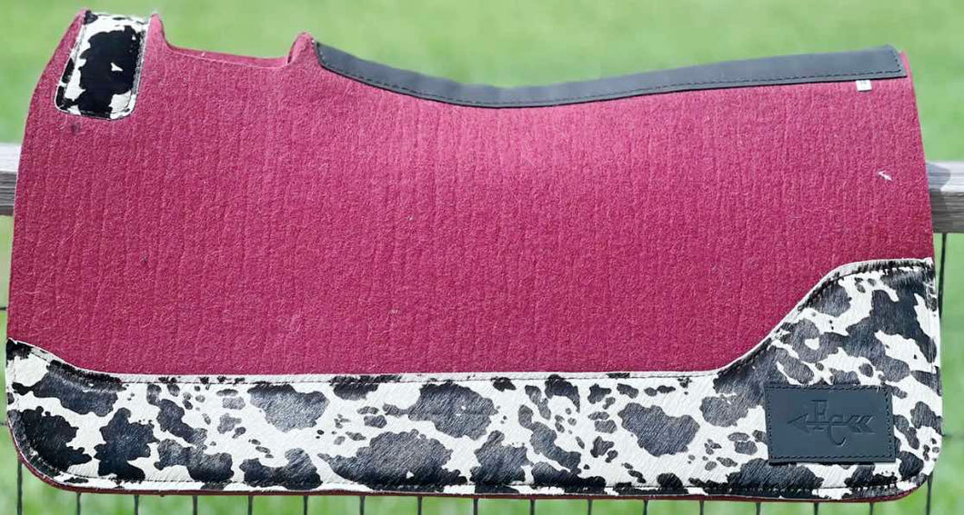 WINE SADDLE PADS - BROWN LEATHER AND LEOPARD