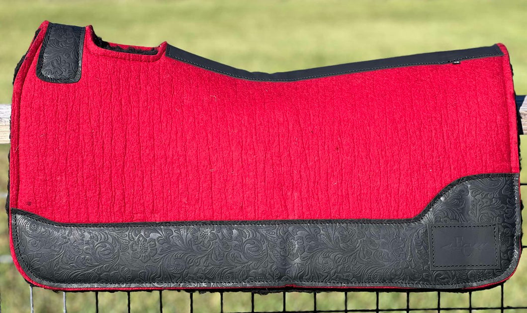 BRICK RED SADDLE PADS - DESIGNER LEATHER