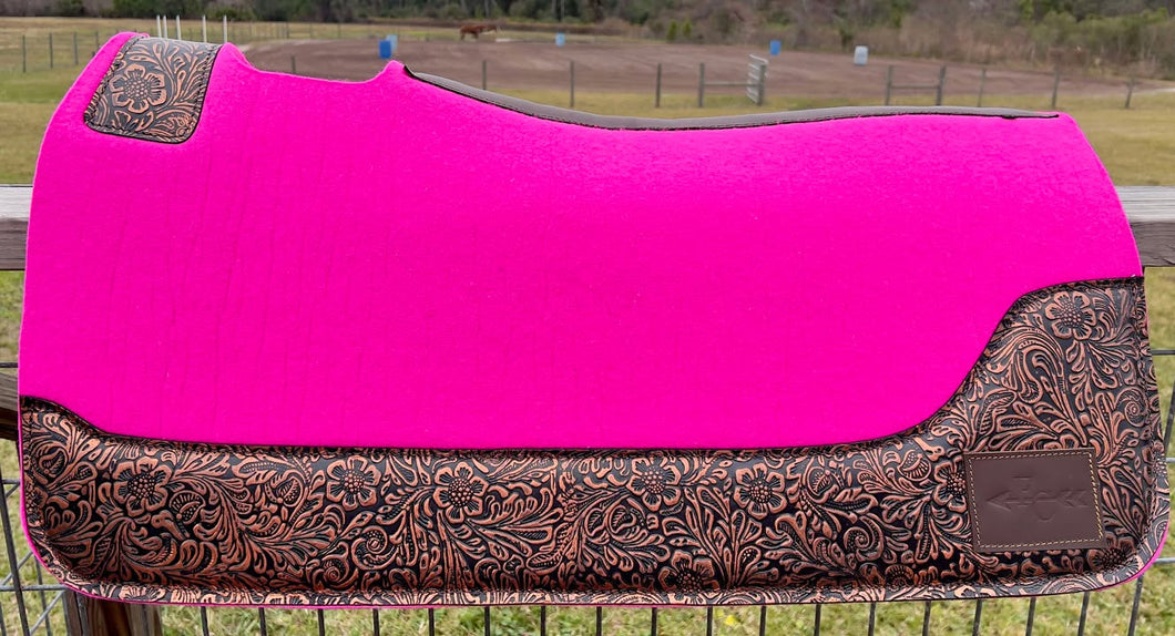 HOT PINK SADDLE PADS - DESIGNER LEATHER