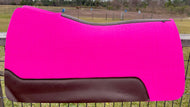 HOT PINK SADDLE PADS - BROWN LEATHER