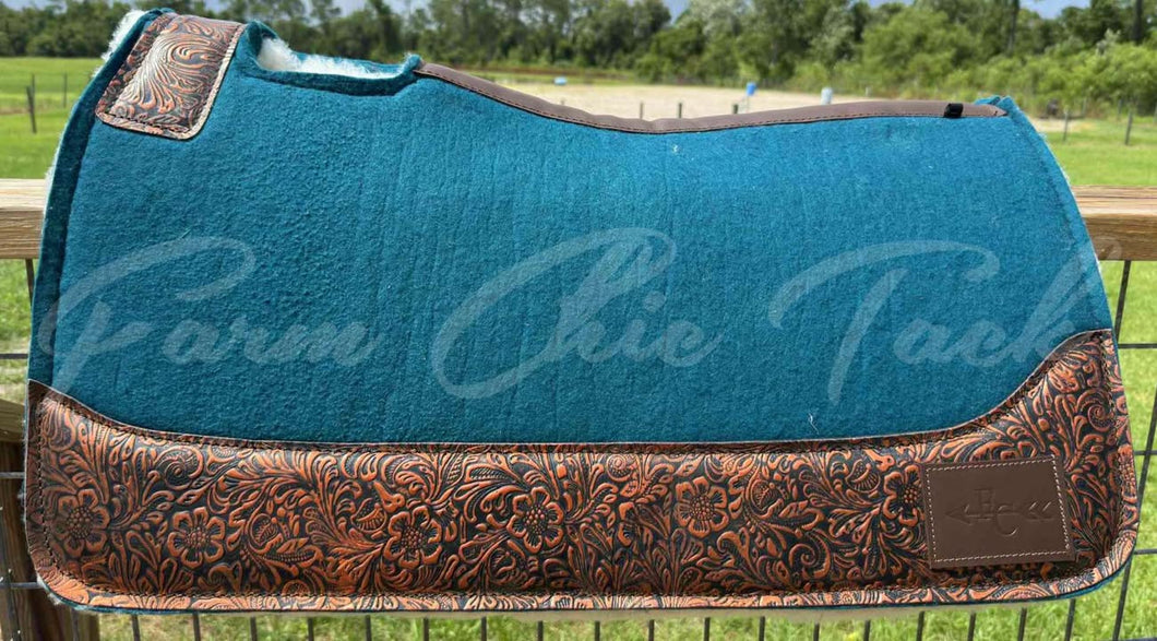 PEACOCK SADDLE PADS - DESIGNER LEATHER