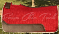 AUBURN (BURNT RED/ORANGE COLOR) SADDLE PADS - BROWN LEATHER