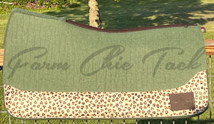 OLIVE SADDLE PADS - DESIGNER LEATHER