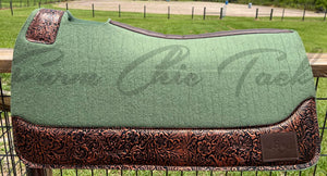OLIVE SADDLE PADS - DESIGNER LEATHER