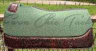 OLIVE SADDLE PADS - DESIGNER LEATHER