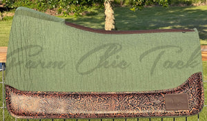 OLIVE SADDLE PADS - DESIGNER LEATHER