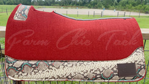 AUBURN (BURNT RED/ORANGE) SADDLE PADS - DESIGNER LEATHER