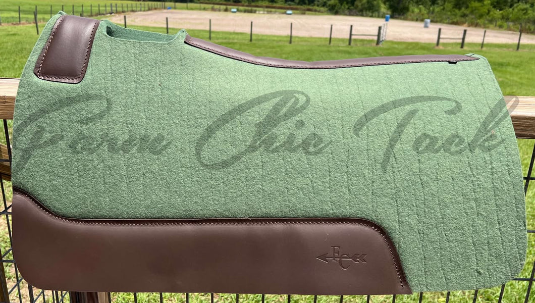 OLIVE SADDLE PADS - BROWN LEATHER