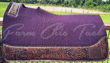 Load image into Gallery viewer, EGGPLANT SADDLE PADS DESIGNER LEATHER