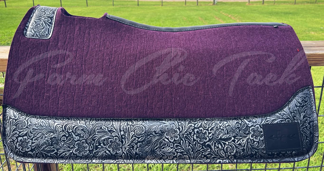 EGGPLANT SADDLE PADS DESIGNER LEATHER