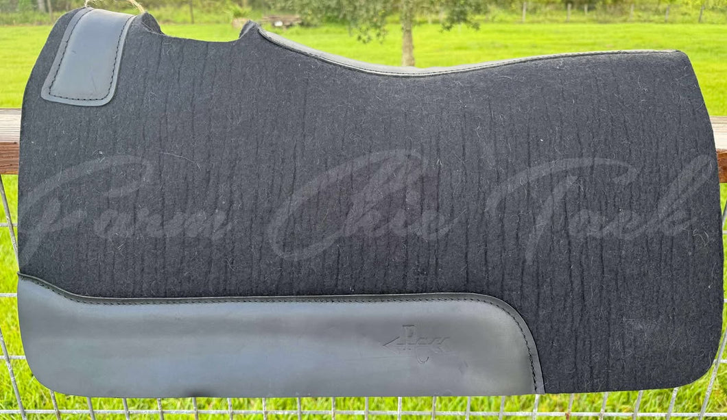 BLACK SADDLE PADS - BLACK LEATHER