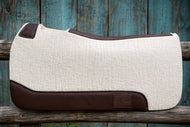 WHITE SADDLE PADS - BROWN LEATHER