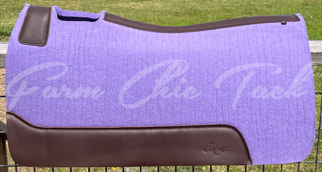 LAVENDER SADDLE PADS BROWN LEATHER
