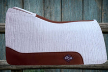 Load image into Gallery viewer, WHITE SADDLE PADS - BROWN LEATHER