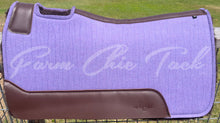 Load image into Gallery viewer, LAVENDER SADDLE PADS BROWN LEATHER