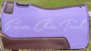 LAVENDER SADDLE PADS BROWN LEATHER