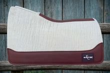 Load image into Gallery viewer, WHITE SADDLE PADS - BROWN LEATHER