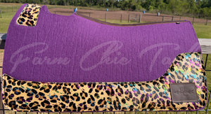 PURPLE SADDLE PADS - DESIGNER LEATHER