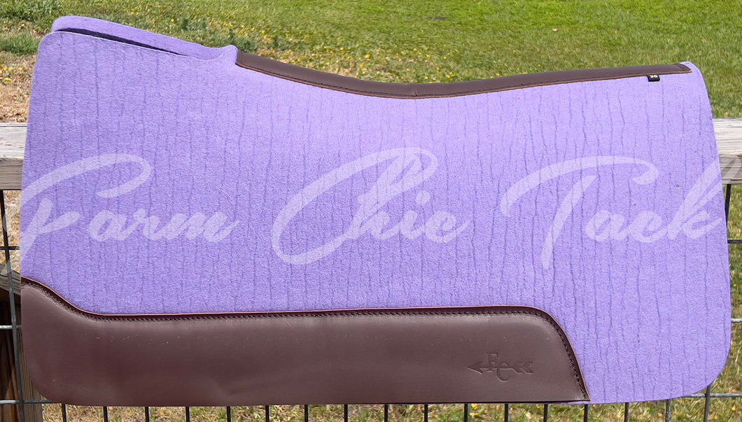 LAVENDER SADDLE PADS BROWN LEATHER
