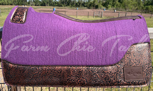PURPLE SADDLE PADS - DESIGNER LEATHER
